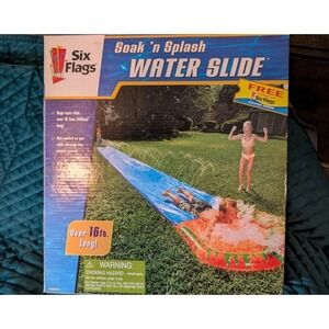 Six Flags Vintage Soak n Splash Slip Slide Water Slide 16 Ft. Summer 2004 NOS
